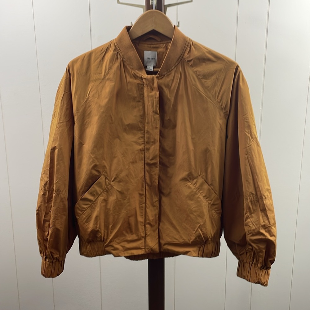 Maeve Anthropologie Balloon-Sleeve Bomber Jacket - Picture 7 of 8